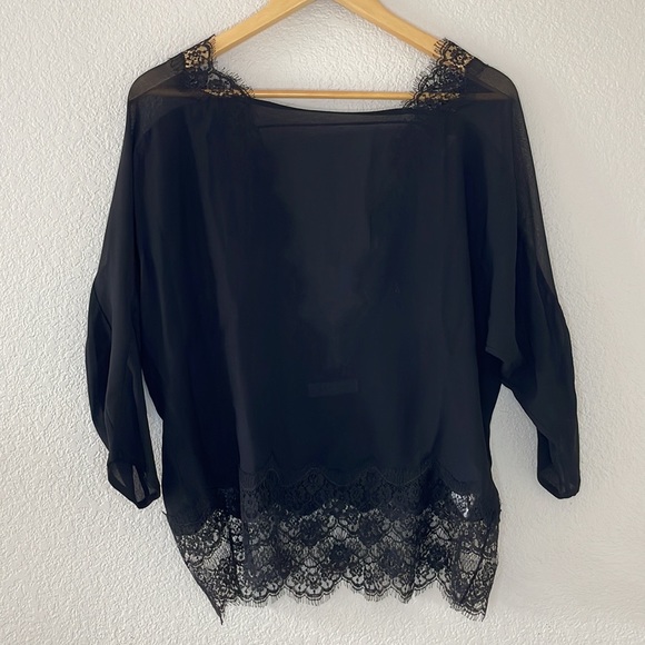 Sandro Paris Top | lace black low back backless - Picture 2 of 8